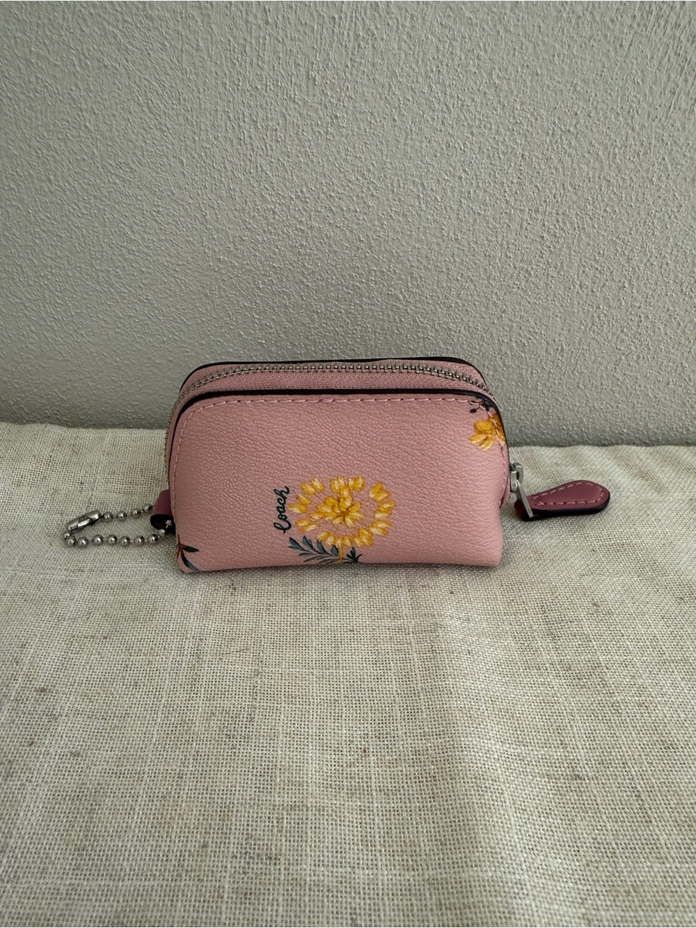 Coach Micro Mini Pink Floral Blossom Pouch - Picture 4 of 7